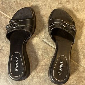 Michele D black sandals